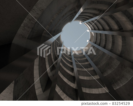 Dark abstract architecture background, spiral... - Stock Illustration ...