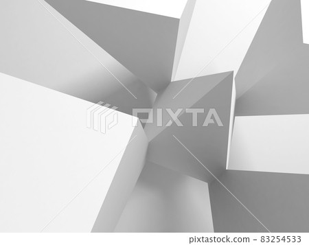 Abstract geometric installation, modern white 3d background 83254533