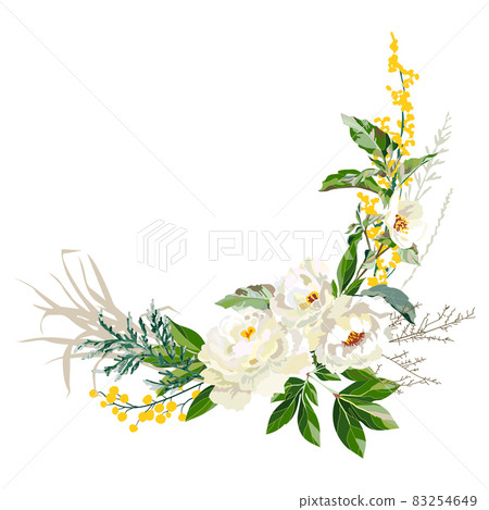 Bouquet of blooming white peonies.  Bouquet of blooming white peonies.  83254649