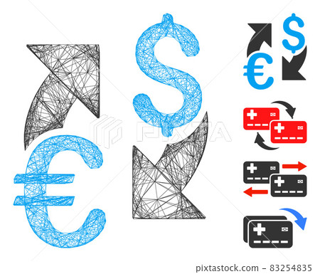 Hatched Euro Dollar Exchange Vector Mesh 83254835