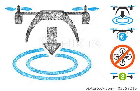 Hatched Copter Landing Vector Mesh Hatched Copter Landing Vector Mesh 83255289