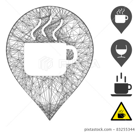 Linear Coffee Cup Marker Vector Mesh Linear Coffee Cup Marker Vector Mesh 83255344
