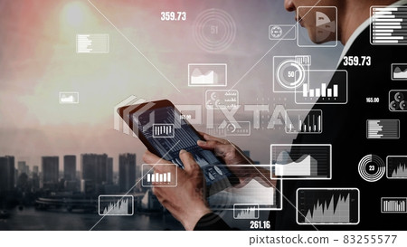 Conceptual business dashboard for financial data analysis Conceptual business dashboard for financial data analysis 83255577