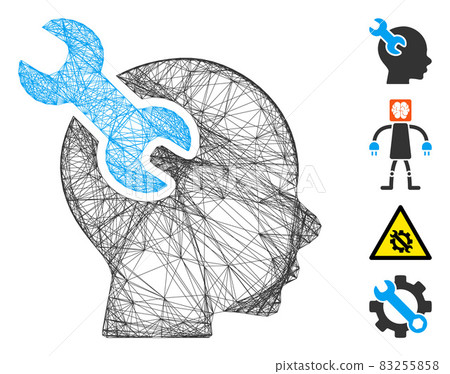 Net Brain Service Wrench Vector Mesh Net Brain Service Wrench Vector Mesh 83255858