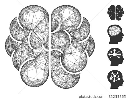 Hatched Brain Vector Mesh Hatched Brain Vector Mesh 83255865