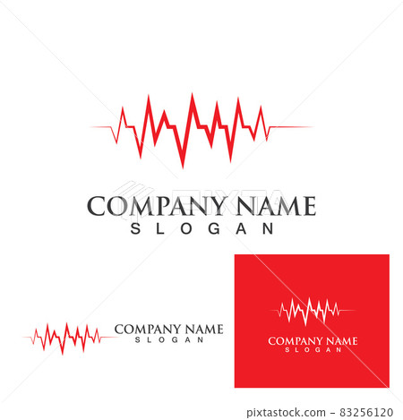 Heart beat wave line logo 83256120