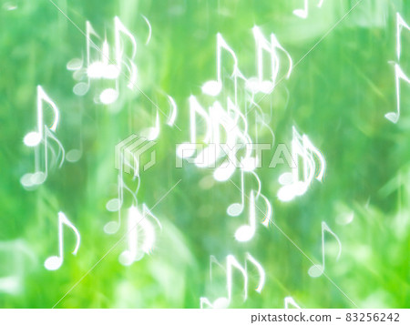 Background material: Musical note reflection, green Background material: Musical note reflection, green 83256242