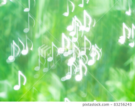 Background material: Musical note reflection, green Background material: Musical note reflection, green 83256243