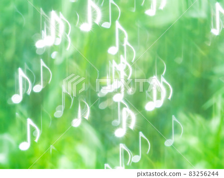 Background material: Musical note reflection, green Background material: Musical note reflection, green 83256244