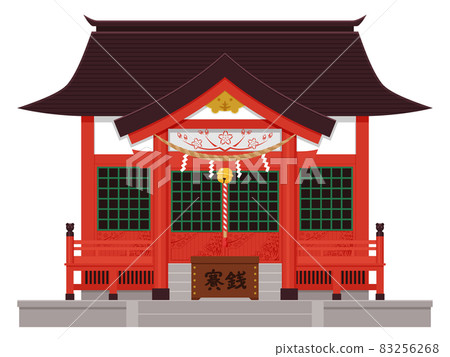 虎廟插畫_屋頂黑色 虎廟插畫_屋頂黑色 83256268