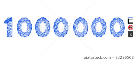 Network 1000000 Digits Text Vector Mesh 83256508