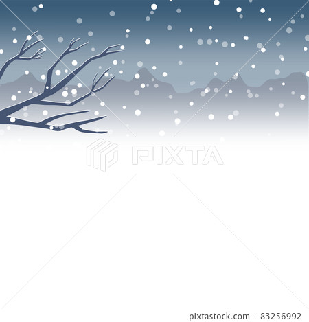 Illustration of a snow scene with a message space Illustration of a snow scene with a message space 83256992