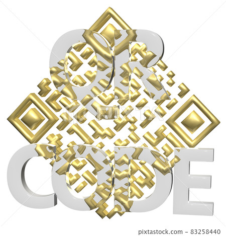 Abstract example of a three-dimensional QR code as a background. 83258440
