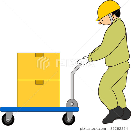 推車的工人（紙板米色） 83262254