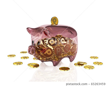 Transparent piggy bank point side 83263459