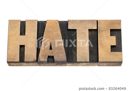 hate word in wood type hate word in wood type 83264049
