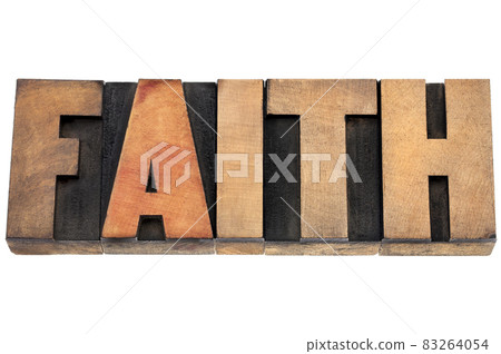 faith word in wood type faith word in wood type 83264054