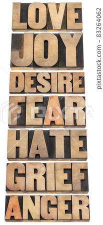 seven emotions in wood type seven emotions in wood type 83264062