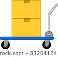 小車和紙板箱的插圖 83264124