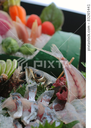 Local fish sashimi and Bagna cauda Local fish sashimi and Bagna cauda 83265441