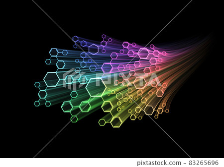 Illustration of rainbow-colored rays Illustration of rainbow-colored rays 83265696