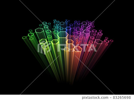 Illustration of rainbow-colored rays Illustration of rainbow-colored rays 83265698