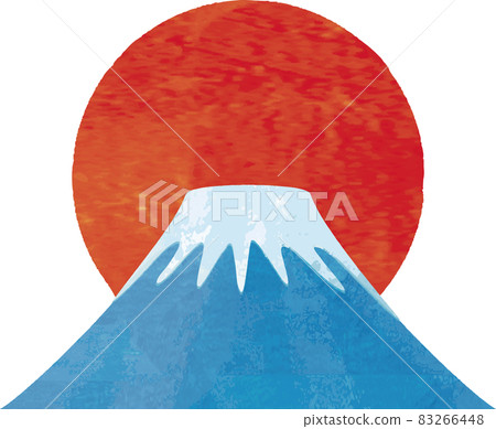 新年富士山第一次日出水彩新年賀卡新年元旦插圖素材 新年富士山第一次日出水彩新年賀卡新年元旦插圖素材 83266448