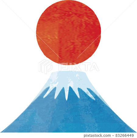新年富士山第一次日出水彩新年賀卡新年元旦插圖素材 新年富士山第一次日出水彩新年賀卡新年元旦插圖素材 83266449