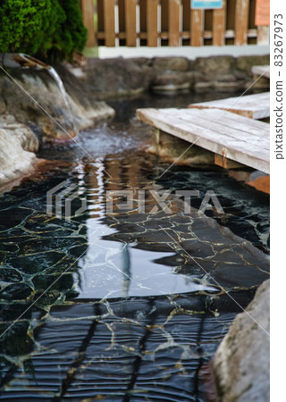 Hot spring area footbath water surface Hot spring area footbath water surface 83267973
