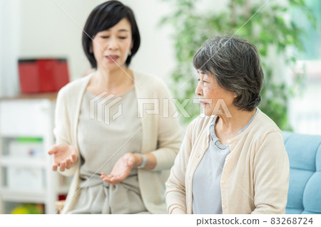 兩個不討人喜歡的新娘和婆婆，婆婆，母子，老年婦女，中年婦女 83268724