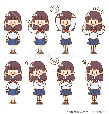 穿制服的女孩的各種姿勢 穿制服的女孩的各種姿勢 83269753