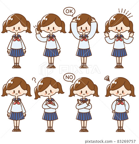 穿制服的女孩的各種姿勢 穿制服的女孩的各種姿勢 83269757