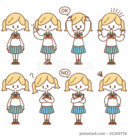 穿制服的女孩的各種姿勢 穿制服的女孩的各種姿勢 83269758