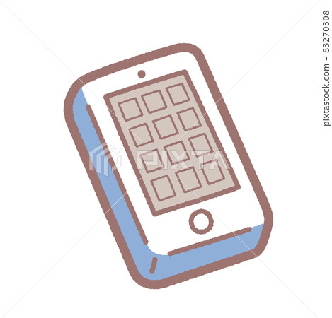 Simple blue smartphone illustration 83270308