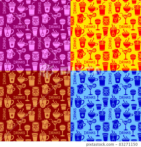 beverages seamless pattern - Stock Illustration [83271150] - PIXTA