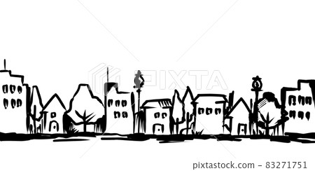 Cityscape sketch line drawing illustration 83271751