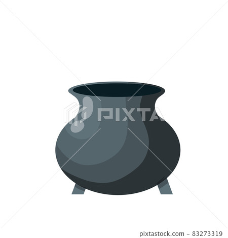 Empty Boiler. Big black pot for cooking 83273319