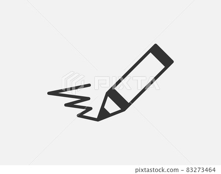 Pen icon on white background. Line style vector... - Stock Illustration ...