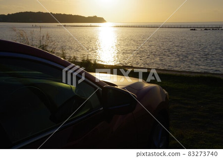 駕車影像:夕陽西下的海邊 駕車影像:夕陽西下的海邊 83273740