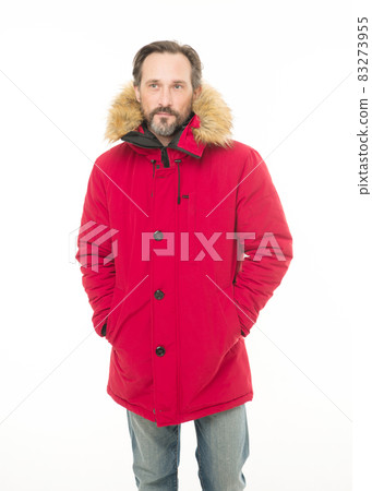 Feeling warm and comfortable. Bearded man wearing Feeling warm and comfortable. Bearded man wearing 83273955