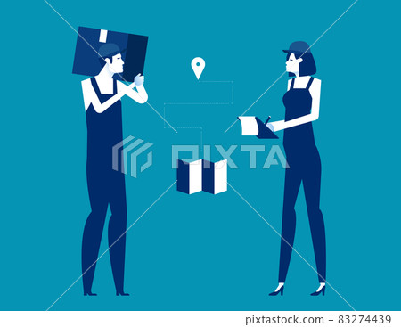 Delivery worker character style design. Flat cartoon vector illustration Delivery worker character style design. Flat cartoon vector illustration 83274439