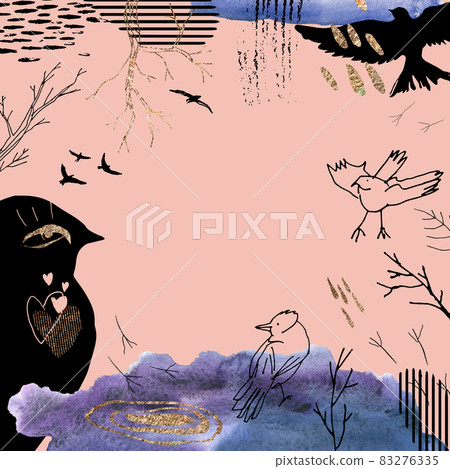 Graphic design template from hand drawn elements 83276335