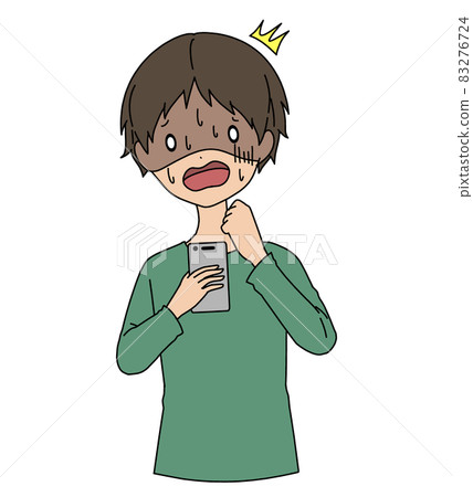 A man with a smartphone that is surprisingly pale 83276724