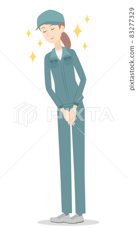 A female trader who bows refreshingly A female trader who bows refreshingly 83277329