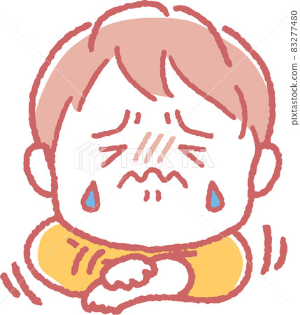 Illustration of a girl scratching her arm 83277480