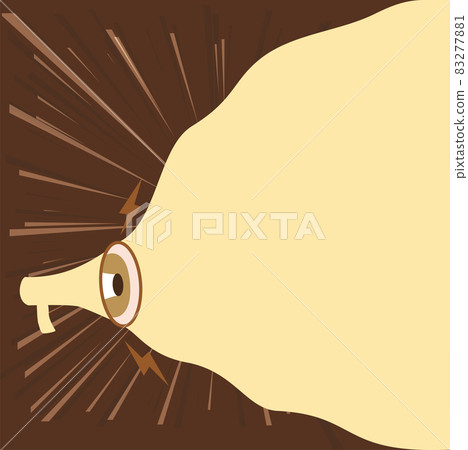 Megaphone Drawing Making New Loud Announcement To A Large Blank Cloud. Bullhorn Drawing Composing Old Soft Advertisement In Big Empty Conversation Fog. 83277881