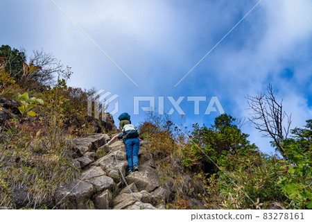 攀登谷川岳 Nishikuro Ridge 鏈的登山者 攀登谷川岳 Nishikuro Ridge 鏈的登山者 83278161