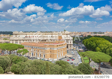 Aerial Rome view. Quadriga of Justice, Attorney General of the Italian Republic 83280770