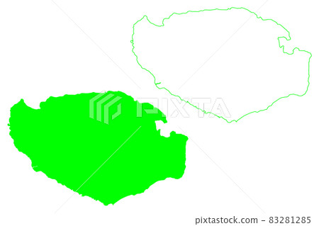 Buru island (Republic of Indonesia, Maluku Islands, South East Asia) map vector illustration, scribble sketch Boeroe, Boro, or Bouru map 83281285
