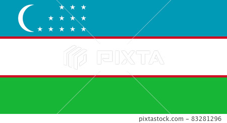 National Flag Republic of Uzbekistan - vector, 83281296